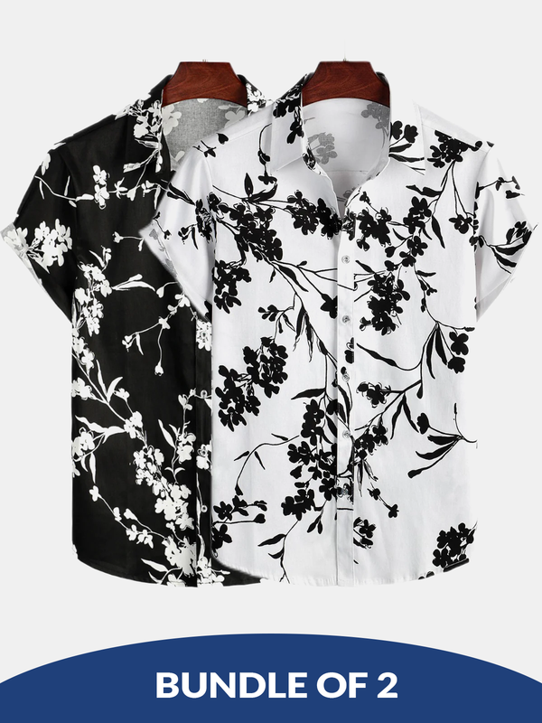 2-Pack | Men's Casual Short-Sleeved Shirt Made Of Breathable Cotton