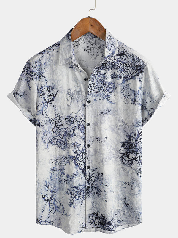 Men's Casual Vintage Holiday Short Sleeve Summer Beach Shirt