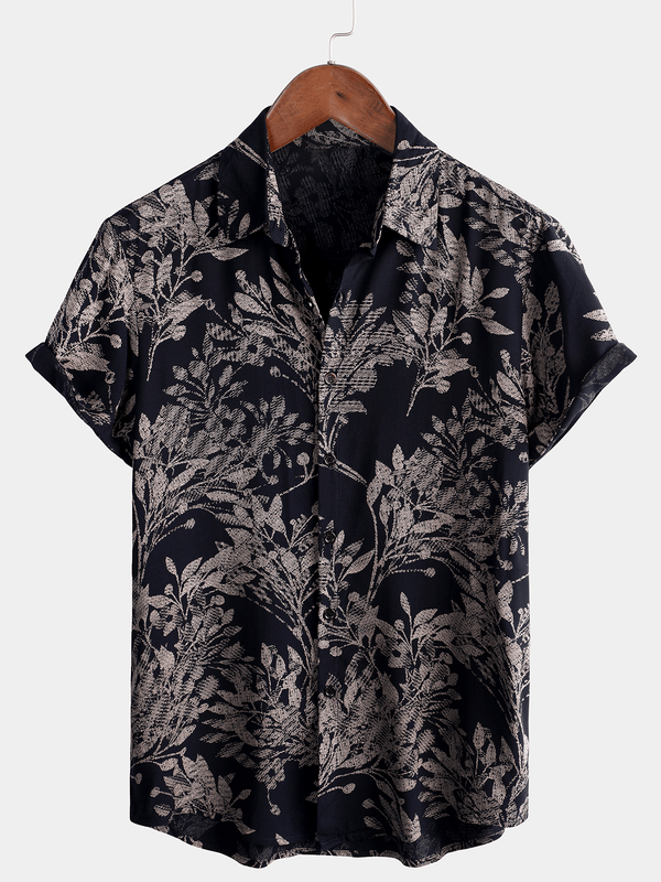 Casual Short-Sleeved Summer Shirt For Men With Retro Print