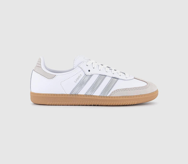 sneakers in white, silver, metallic grey