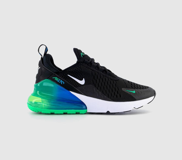 Kids Air Max 270 Gs Trainer Black White Malachite Photo Blue