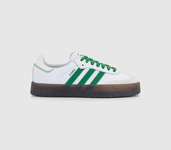 Sambae Trainers, White, Green, Off-White