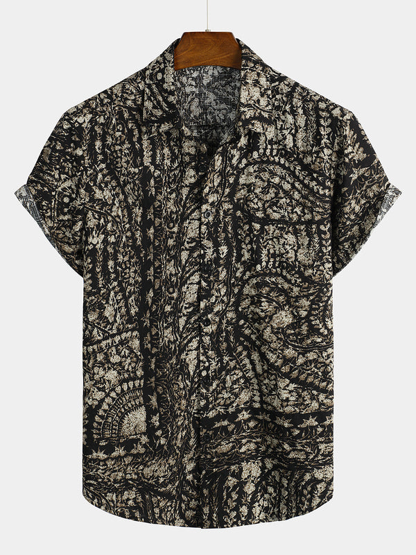 Men's Vintage 90S Short Sleeve Shirt With Abstract Print