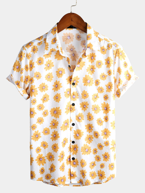 Men's Tropical Hawaiian Cotton Floral Shirt