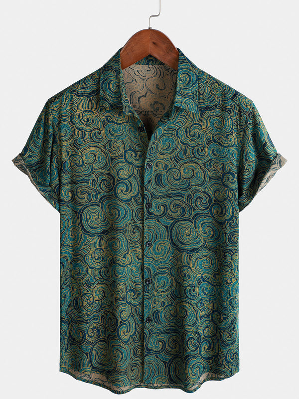 Casual Men's Button-Down Short-Sleeved Shirt For Vacation