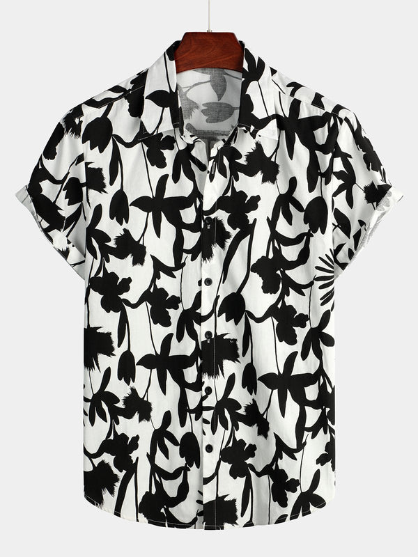 Men's Tropical Floral Cotton Hawaiian Shirt